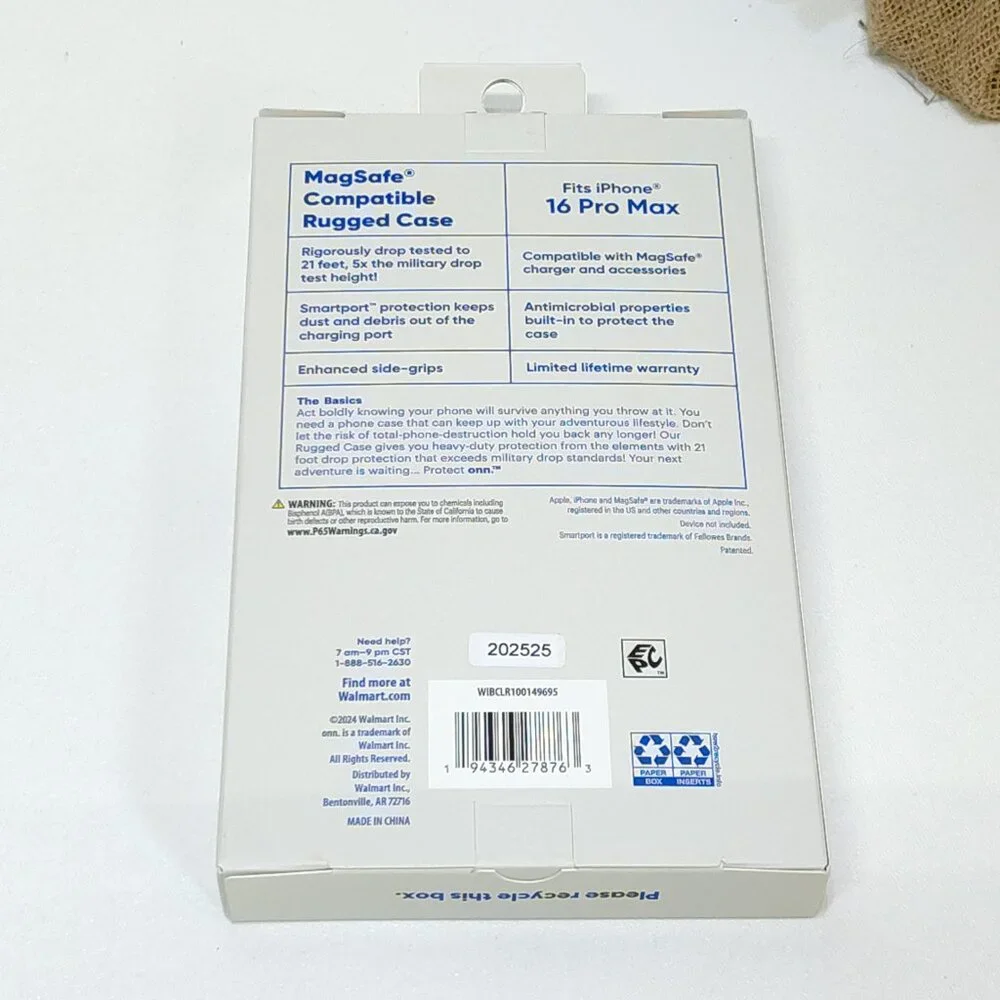 Protect Onn iPhone 16 Pro Max MagSafe Compatible Rugged Case 21' Drop Tested NIB